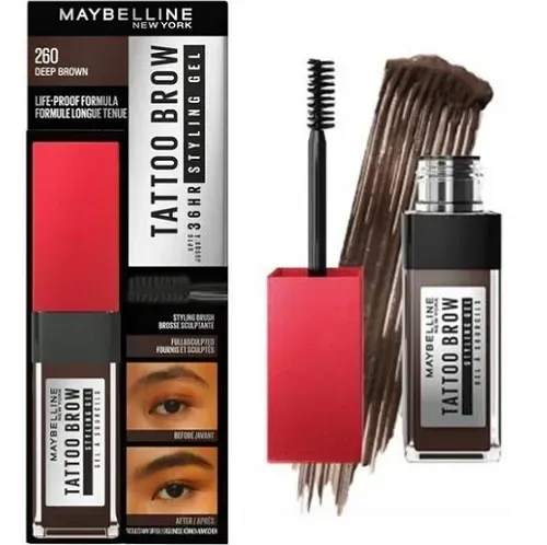 Maybelline Tattoo Brow Styling Gel 260 Deep Brown x 4