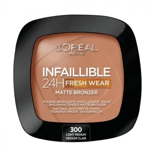 6 X L'Oréal Soft Matte Bronzer, Longwear Infallible 24H 300 Light Medium